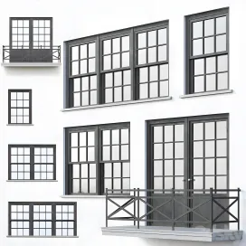 Black loft windows
